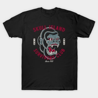 Skull Island Survivors Club - Gorilla - Vintage Traditional Tattoo T-Shirt